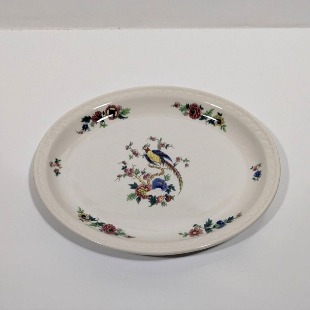 Syracuse China Dewitt Clinton Bird of Paradise Oval Serving Platter Floral